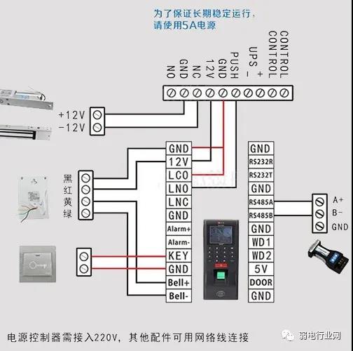 门禁电锁系统接线方式